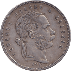 1868 SILVER ONE FLORINT HUNGARY - SILVER WORLD COINS - Cambridgeshire Coins