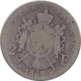 1868 SILVER ONE FRANC FRANCE - SILVER WORLD COINS - Cambridgeshire Coins