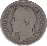 1868 SILVER ONE FRANC FRANCE - SILVER WORLD COINS - Cambridgeshire Coins