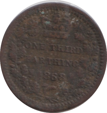 1868 THIRD FARTHING ( FINE ) - ONE THIRD FARTHING - Cambridgeshire Coins