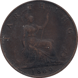 1869 FARTHING ( GVF ) - FARTHING - Cambridgeshire Coins