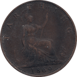 1869 FARTHING ( GVF ) - FARTHING - Cambridgeshire Coins
