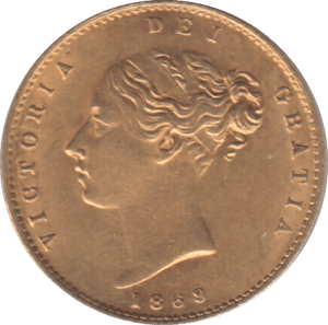 1869 GOLD HALF SOVEREIGN ( AUNC ) - HALF SOVEREIGN - Cambridgeshire Coins