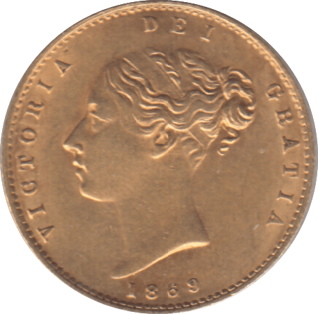 1869 GOLD HALF SOVEREIGN ( AUNC ) - HALF SOVEREIGN - Cambridgeshire Coins