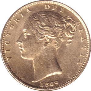 1869 GOLD SOVEREIGN ( AUNC ) - SOVEREIGN - Cambridgeshire Coins