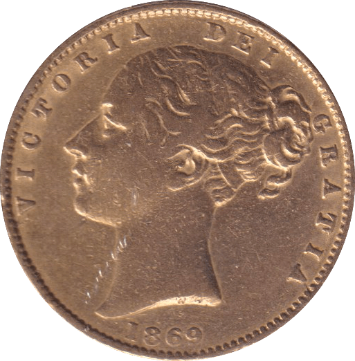 1869 GOLD SOVEREIGN ( GVF ) DIE 15 - SOVEREIGN - Cambridgeshire Coins