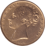 1869 GOLD SOVEREIGN ( GVF ) DIE 15 - SOVEREIGN - Cambridgeshire Coins
