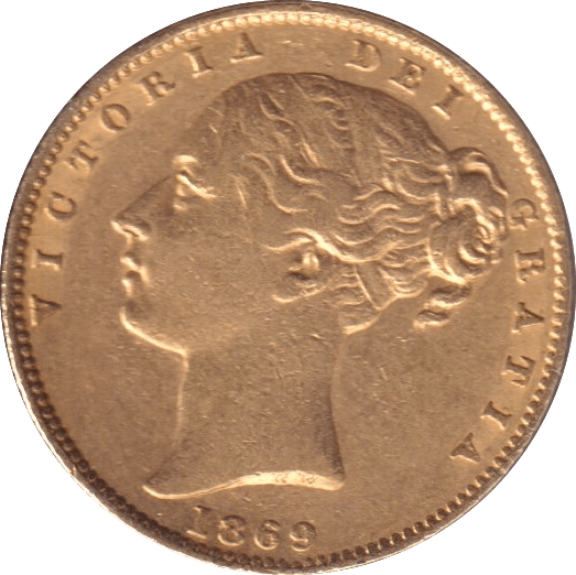 1869 GOLD SOVEREIGN ( GVF ) DIE 17 - SOVEREIGN - Cambridgeshire Coins