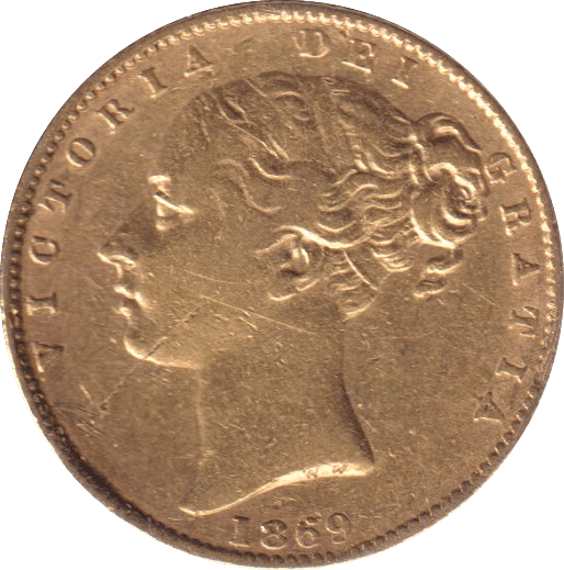 1869 GOLD SOVEREIGN ( VF ) DIE 46 - SOVEREIGN - Cambridgeshire Coins