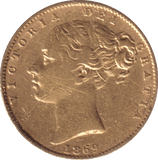 1869 GOLD SOVEREIGN ( VF ) DIE 46 - SOVEREIGN - Cambridgeshire Coins