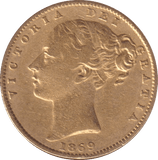 1869 GOLD SOVEREIGN ( VF ) - SOVEREIGN - Cambridgeshire Coins