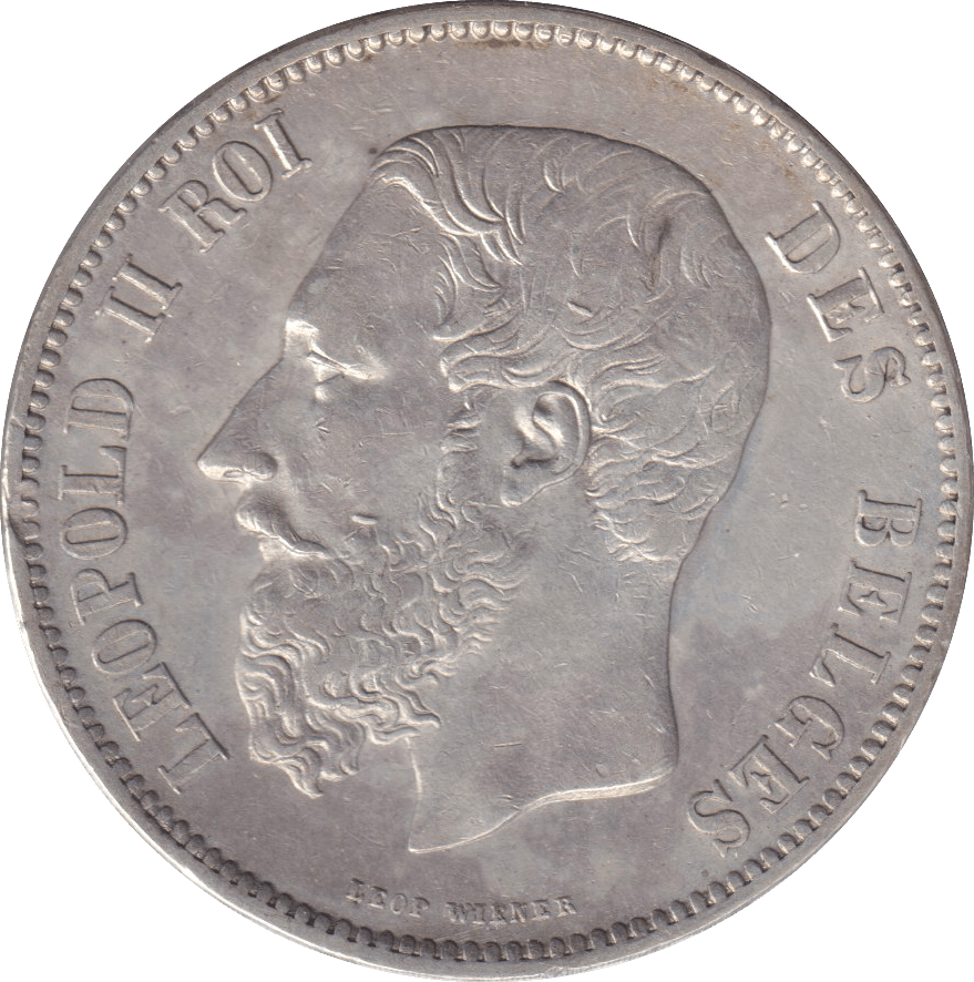 1869 SILVER 5F BELGIUM - SILVER WORLD COINS - Cambridgeshire Coins