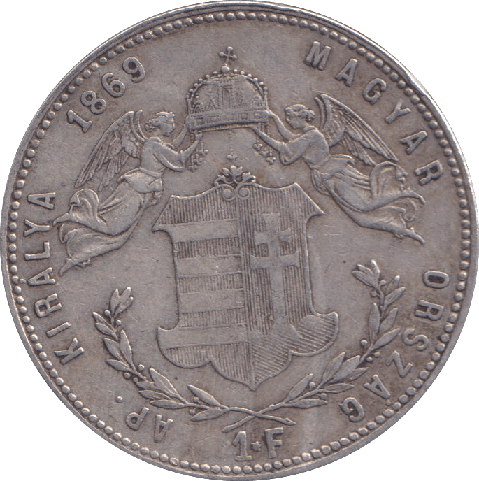 1869 SILVER ONE FLORINT HUNGARY - SILVER WORLD COINS - Cambridgeshire Coins