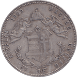 1869 SILVER ONE FLORINT HUNGARY - SILVER WORLD COINS - Cambridgeshire Coins