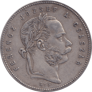 1869 SILVER ONE FLORINT HUNGARY - SILVER WORLD COINS - Cambridgeshire Coins