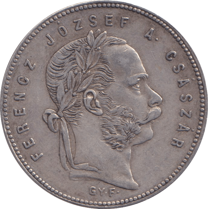 1869 SILVER ONE FLORINT HUNGARY - SILVER WORLD COINS - Cambridgeshire Coins