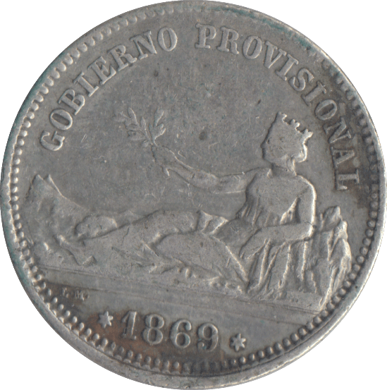 1869 SILVER PESTA SPAIN - WORLD COINS - Cambridgeshire Coins