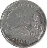 1869 SILVER PESTA SPAIN - WORLD COINS - Cambridgeshire Coins