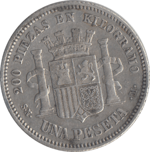 1869 SILVER PESTA SPAIN - WORLD COINS - Cambridgeshire Coins