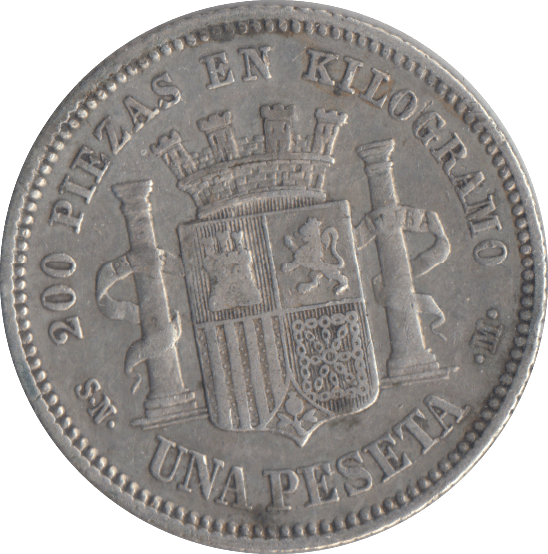 1869 SILVER PESTA SPAIN - WORLD COINS - Cambridgeshire Coins
