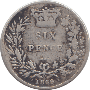 1869 SIXPENCE F83 ( FAIR ) - SIXPENCE - Cambridgeshire Coins
