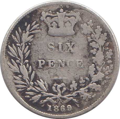 1869 SIXPENCE F83 ( FAIR ) - SIXPENCE - Cambridgeshire Coins
