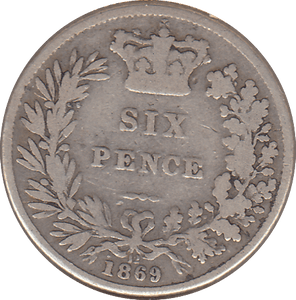 1869 SIXPENCE ( FINE ) - SIXPENCE - Cambridgeshire Coins