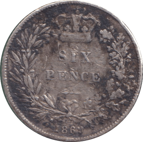 1869 SIXPENCE ( GF ) - SIXPENCE - Cambridgeshire Coins