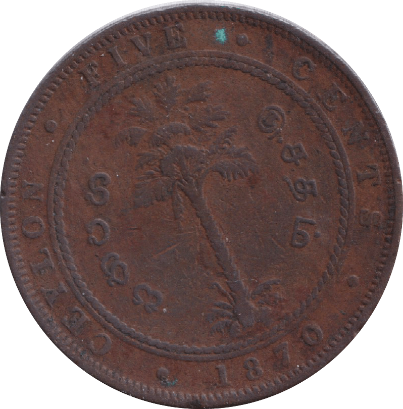 1870 5 CENTS CEYLON - WORLD COINS - Cambridgeshire Coins