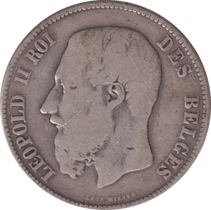 1870 BELGIUM 5 FRANC - WORLD COINS - Cambridgeshire Coins