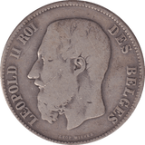1870 BELGIUM 5 FRANC - WORLD COINS - Cambridgeshire Coins