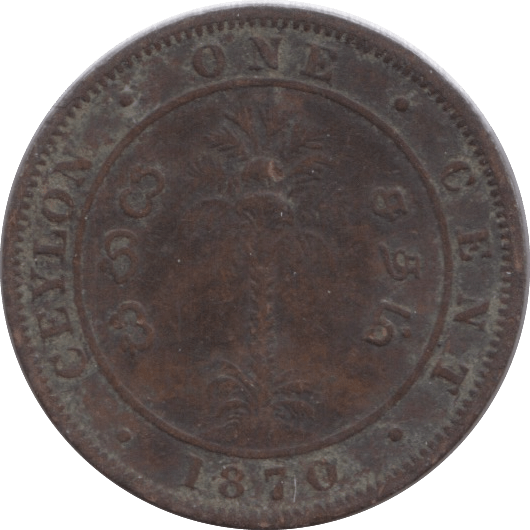 1870 CEYLON ONE CENT - WORLD COINS - Cambridgeshire Coins