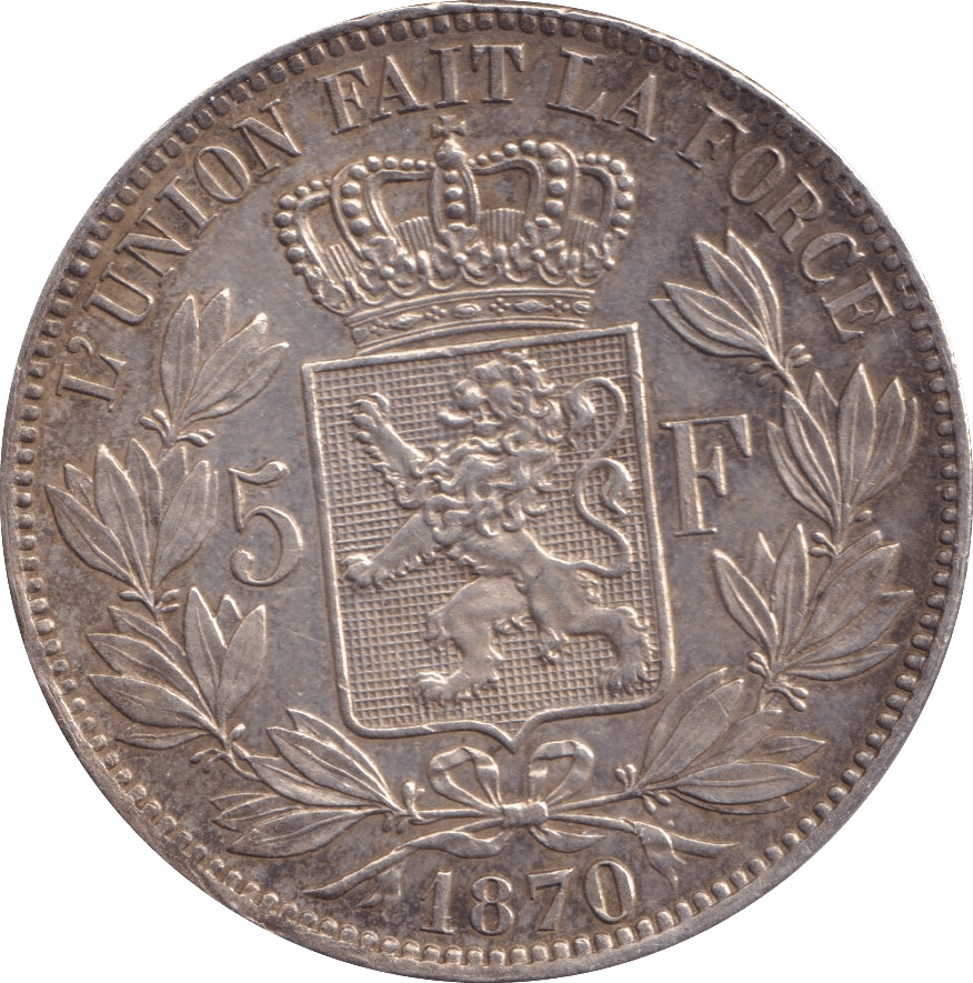 1870 FIVE FRANCS FRANCE - SILVER WORLD COINS - Cambridgeshire Coins