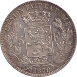 1870 FIVE FRANCS FRANCE - SILVER WORLD COINS - Cambridgeshire Coins