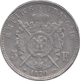 1870 FRANCE 5 FRANCS - WORLD COINS - Cambridgeshire Coins