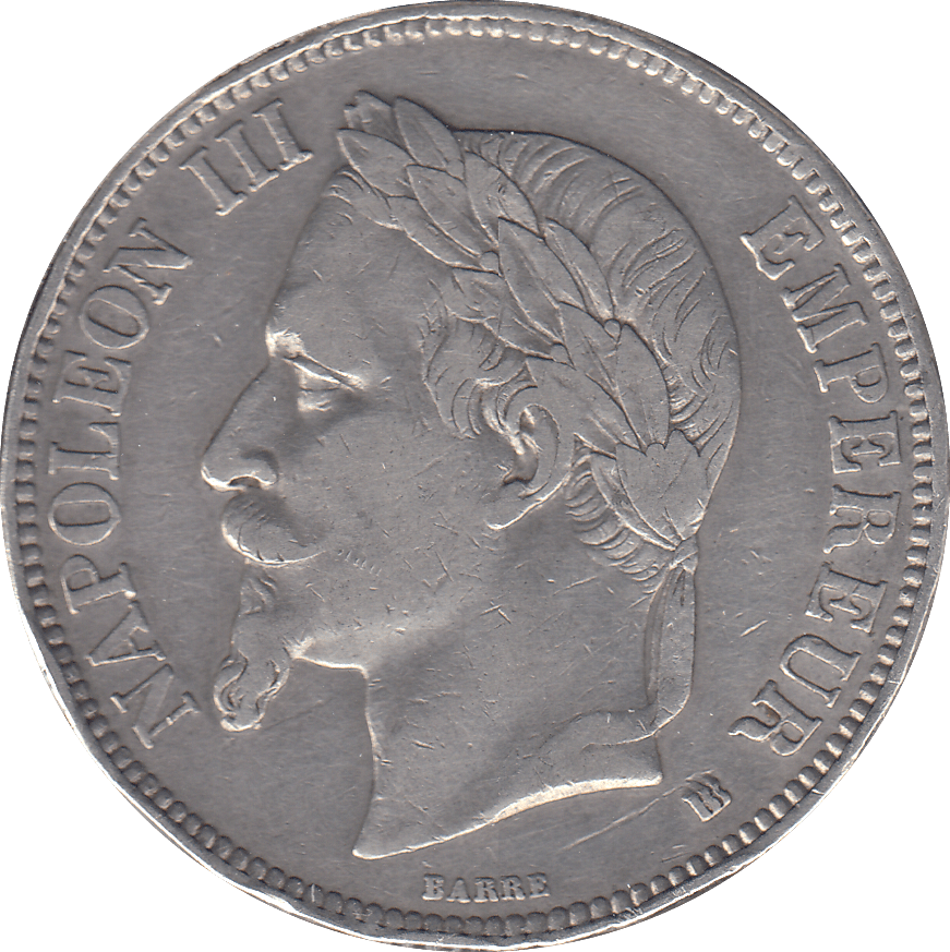1870 FRANCE 5 FRANCS - WORLD COINS - Cambridgeshire Coins
