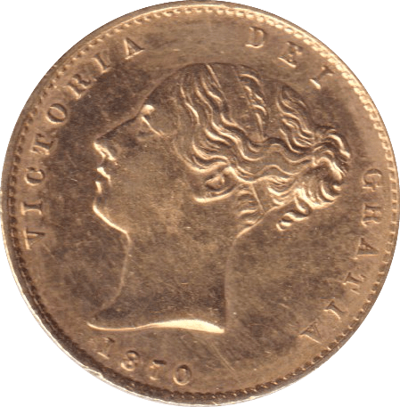 1870 GOLD HALF SOVEREIGN ( GVF ) - HALF SOVEREIGN - Cambridgeshire Coins