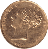 1870 GOLD HALF SOVEREIGN ( GVF ) - HALF SOVEREIGN - Cambridgeshire Coins