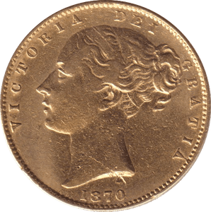 1870 GOLD SOVEREIGN ( VF ) DIE 1 - SOVEREIGN - Cambridgeshire Coins