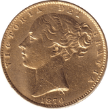1870 GOLD SOVEREIGN ( VF ) DIE 1 - SOVEREIGN - Cambridgeshire Coins