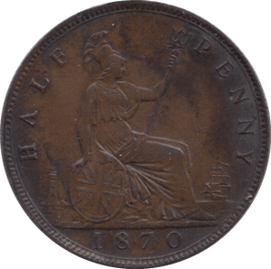 1870 HALFPENNY ( EF ) - Halfpenny - Cambridgeshire Coins