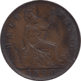 1870 HALFPENNY ( EF ) - Halfpenny - Cambridgeshire Coins
