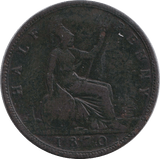 1870 HALFPENNY ( FINE ) - HALFPENNY - Cambridgeshire Coins