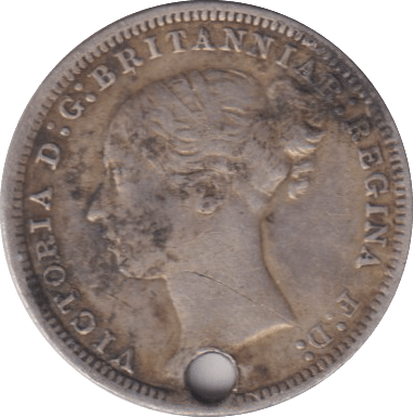 1870 HOLED MAUNDY THREEPENCE ( GF ) - MAUNDY THREEPENCE - Cambridgeshire Coins