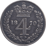 1870 MAUNDY FOURPENCE ( EF ) - MAUNDY FOURPENCE - Cambridgeshire Coins