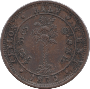 1870 ONE CENT CEYLON - WORLD COINS - Cambridgeshire Coins