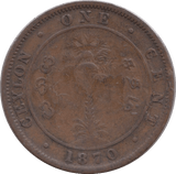 1870 ONE CENT CEYLON - WORLD COINS - Cambridgeshire Coins