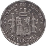 1870 ONE PESETA SPAIN - WORLD COINS - Cambridgeshire Coins