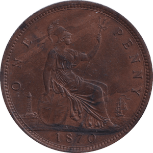 1870 PENNY ( UNC ) - PENNY - Cambridgeshire Coins