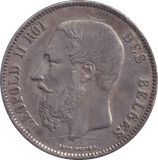 1870 SILVER 5 FRANC BELGIUM - SILVER WORLD COINS - Cambridgeshire Coins